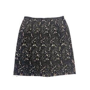 Talbots Black White Print Business Career Skirt 14